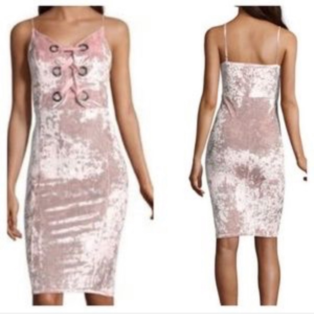 Project Runway Pink Crushed Velvet Sheath Dress